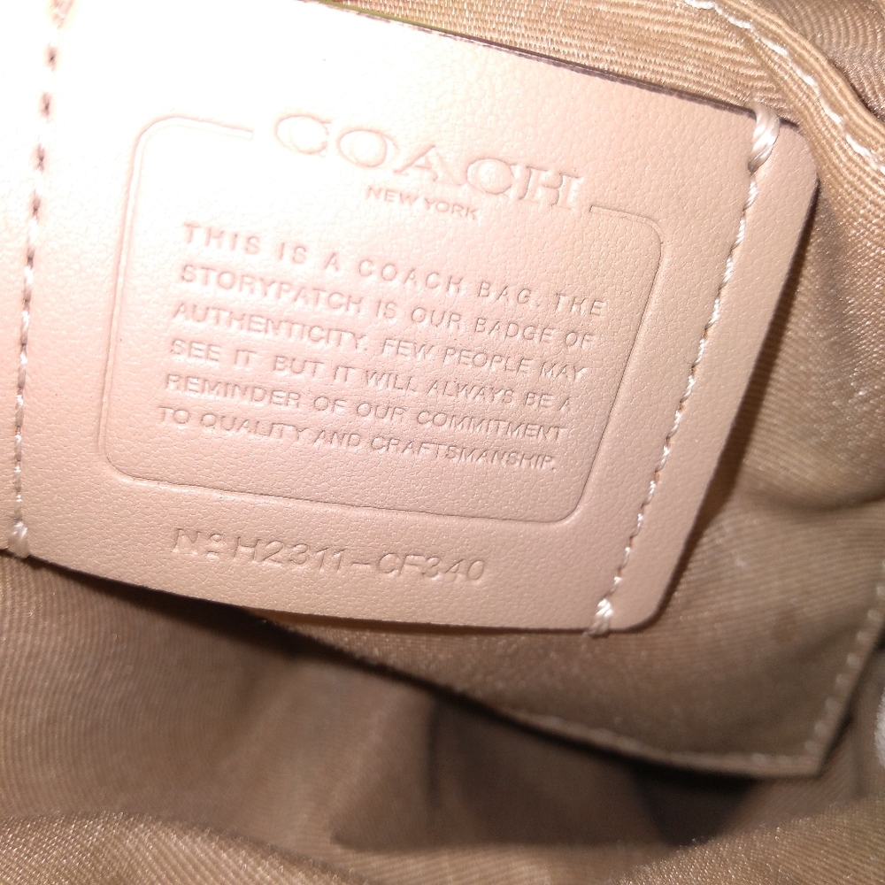 Coach Signature Leather Canvas Light Khaki Mini Rowan File Crossbody Bag Set - Picture 9 of 16